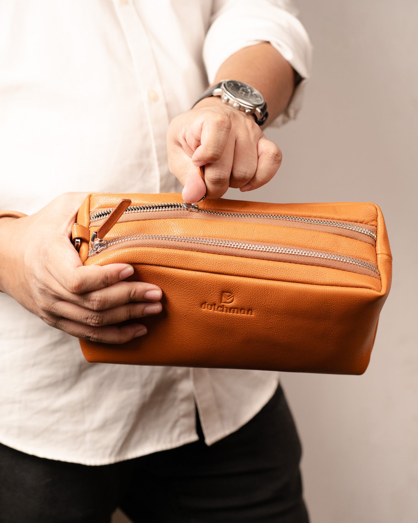 The Hatch – Double Compartment Orange Travel Pouch