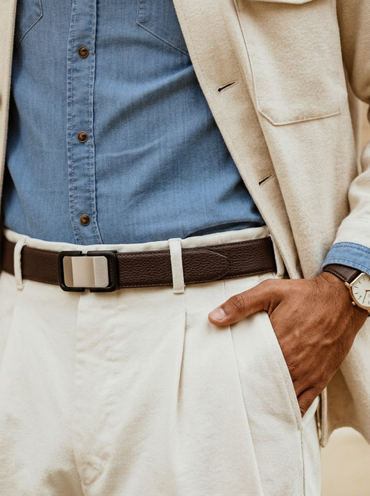 The Axis - Minimalistic Formal Belt ( Brown )